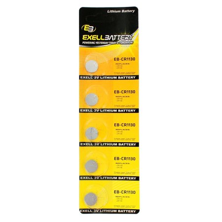 EXELL BATTERY 5pack Exell 3V Lithium Coin Cell Battery Replaces DL1130 EB-CR1130